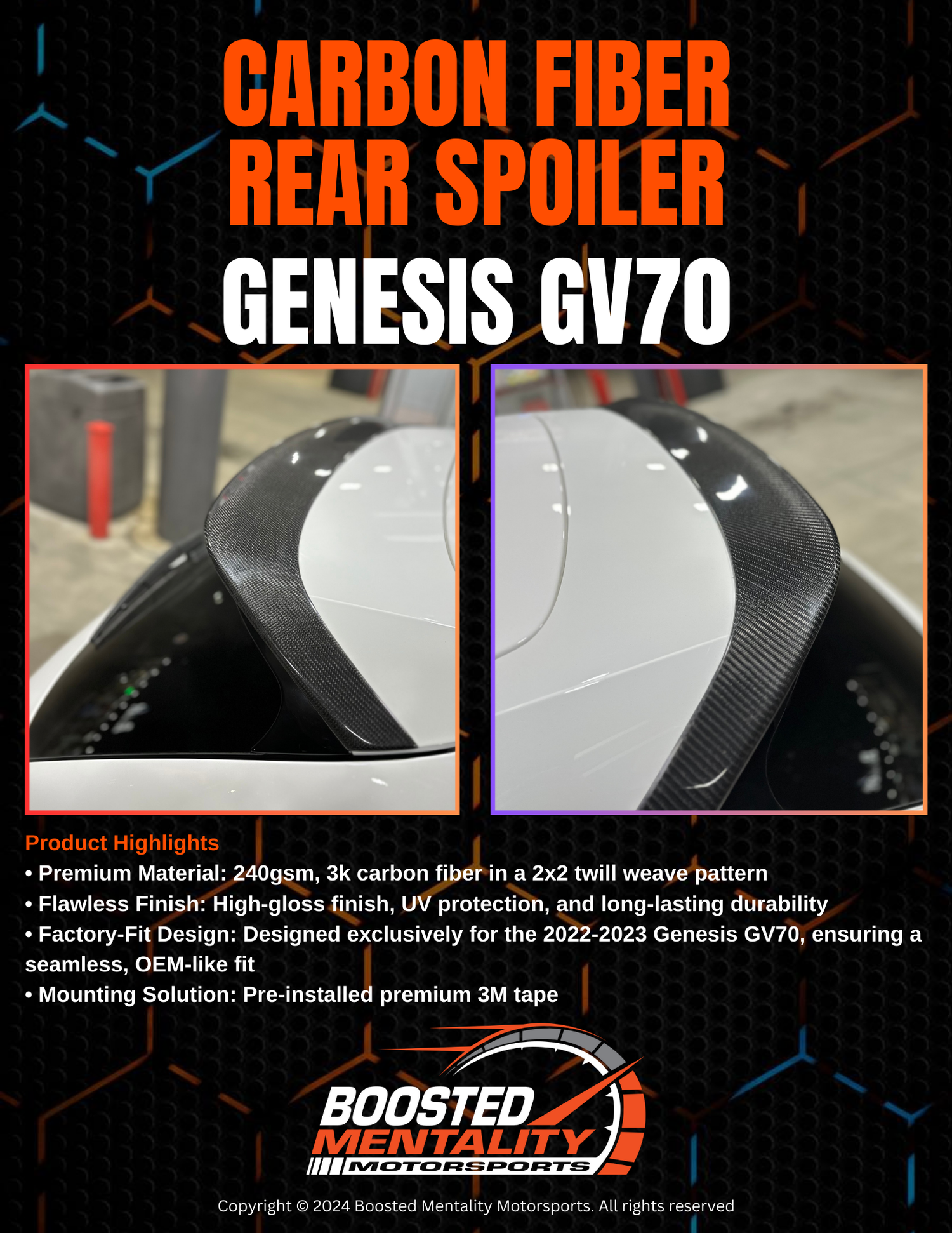Carbon fiber rear spoiler