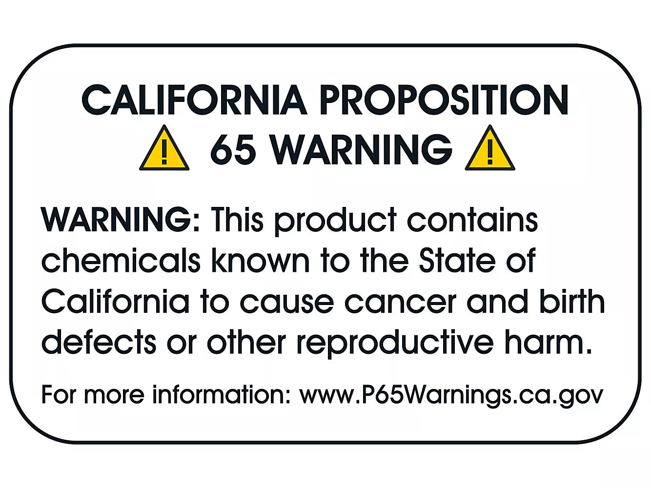 Prop65 Warning